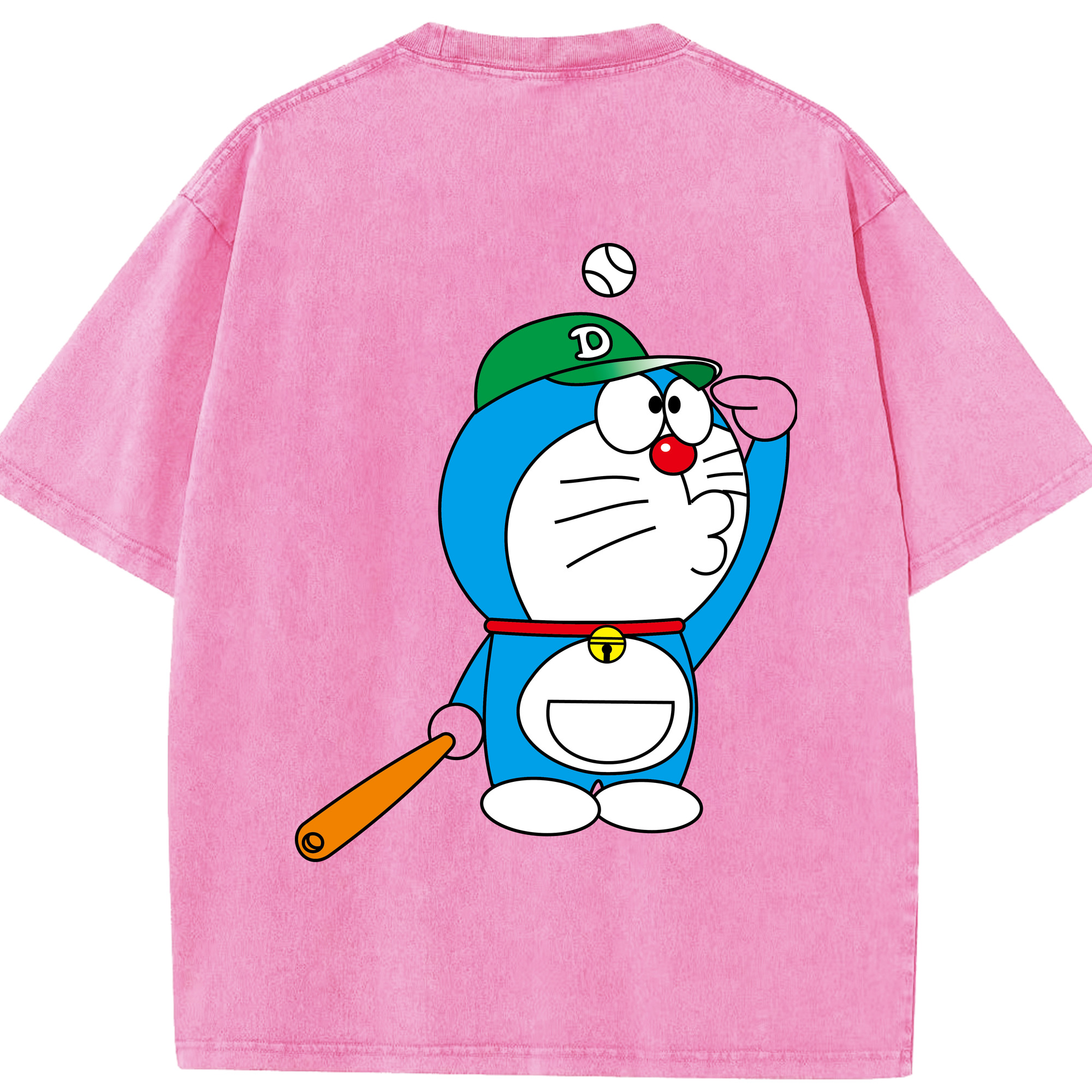 （画像用） ドラえもん Doraemon 綿100% ヴィンテージ風 半袖Tシャツ（背面プリント）
